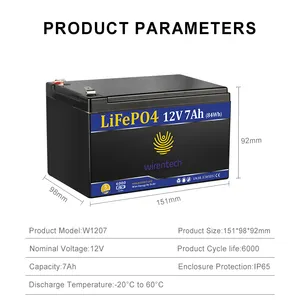 Customizable 12V 24V 48V Lifepo4 Battery Cells Portable 7Ah Small Li-ion Battery With Battery Casing