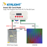 Controlador de programa de 2048 píxeles LED WS2812BWS2811APA102T1000S WS2813 para atenuadores, actualización de los atenuadores, 1, 2, 1, 2, 1, 2