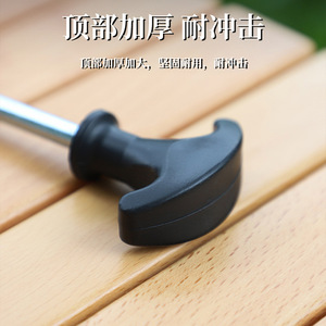 Estaca para tienda de campaña con forma de hongo, de acero negro engrosado, con agarre en D, para uso en camping al aire libre - Product Image 1