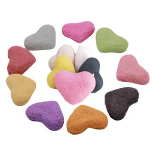 Natural Konjac Facial Sponges Heart Shape for Gentle Face Cleansing and Exfoliation