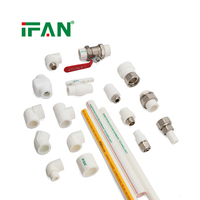IFAN Vente en gros de raccords de tuyauterie PPR, coudes, tés, 20-110MM, matériaux de plomberie, raccords de tuyauterie PPR et machine