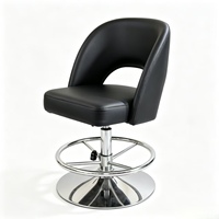 Tabouret de bar pivotant en cuir PU noir, hauteur réglable, chaise de bar commerciale pour hôtel, restaurant, pub, vente en gros
