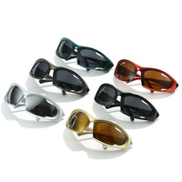 Twooo 89179 gros lunettes d'équitation forme spéciale creux Y2K lunettes de soleil hommes