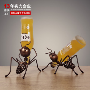 Ornements de <span class=keywords><strong>Cocktail</strong></span> de Bière et de Restaurant en Métal Plaqué Or, Décorations de <span class=keywords><strong>Bar</strong></span>, Porte-Vin en Métal - Product Image 4