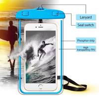 La natation en plein air le sac de téléphone portable étanche le moins cher pour le camping en plein air étui de téléphone étanche flottant