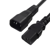 Câble électrique Romtronic ROM-Power 008 IEC320 C14/C13, conducteur en cuivre, gaine en PVC, 250V, noir, 18/16/14AWG
