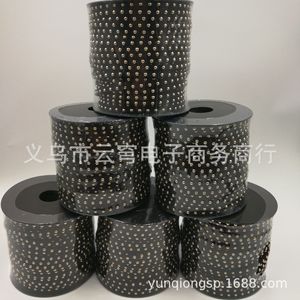 Cinta de terciopelo negro con puntos plateados de 5 mm de ancho, rollo de 50 m para la fabricación de joyas y decoración artesanal - Product Image 2