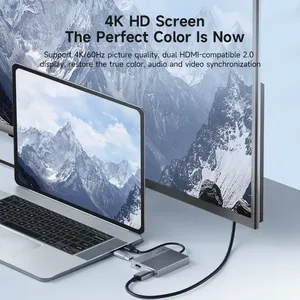 Adaptateur d'affichage 4K Hagibis USB-C/USB 3.0 vers double HDMI compatible avec les accessoires de jeu Apple M1 <span class=keywords><strong>M2</strong></span> Windows <span class=keywords><strong>Mac</strong></span> - Product Image 5