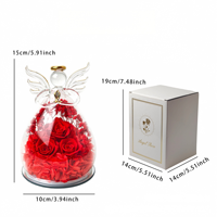 BH Eternal Flower Archangel, boîte cadeau romantique en verre avec rose sous cloche, pour la Saint-Valentin et la fête des mères