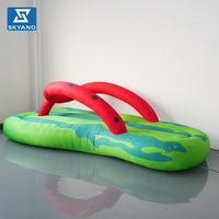 Sandale gonflable personnalisée en forme de pastèque verte, modèle artistique de simulation pour événements estivaux en extérieur, publicité et décoration