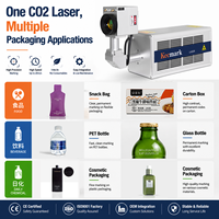 Codeur laser CO2 directement de l'usine pour l'emballage alimentaire, carton, date, numéro de lot, machine de marquage permanent CE ISO