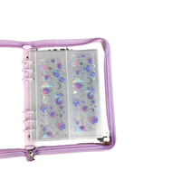 Fundas Transparentes para Carpetas A5, 6 Anillos, Bolsillos para Tarjetas de PP, 4 Compartimentos, Bolsillos para Tarjetas de PVC, Fundas Transparentes para Archivar