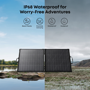 Chargeur solaire portable ultra-léger 11 lb Anker SOLIX PS200 Panneau bifacial 200W pliable IP68 résistant à l'eau pour le camping - Product Image 4