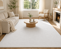 Tapis en fourrure de lapin de haute qualité, couleur unie, lavable en machine, pour salon, chambre à coucher, sol de la maison