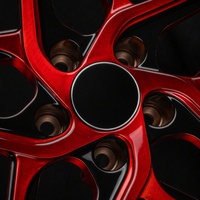 Jantes en alliage forgé de luxe 2 pièces, centre rouge bonbon, bord noir brillant, concaves profondes, pour Mercedes Benz AMG