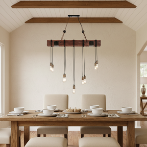 40 pollici Vintage rustico casale 10 luci DIY lampadario sala da pranzo rettangolare Edison lampadine <span class=keywords><strong>antichi</strong></span> <span class=keywords><strong>lampadari</strong></span> <span class=keywords><strong>in</strong></span> <span class=keywords><strong>legno</strong></span> - Product Image 2