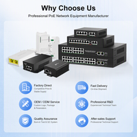 Injecteur PoE 2.5G 30W HX-QG30 ABS, alimentation AC100-240V, sortie DC52V, IEEE802.3AT, montage mural, commutateur Ethernet, caméra PTZ