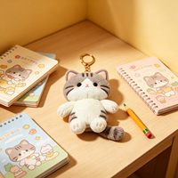 Porte-clés en peluche chat mignon et doux, breloque de sac animalière Kawaii, idéal pour cadeau, vente en gros, jouets porte-clés en peluche personnalisés
