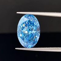 Vente chaude diamant créé en laboratoire en vrac 5.05CT VS1 coupe ovale fantaisie couleur bleu intense diamant cultivé en laboratoire