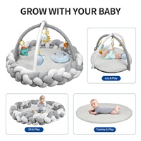 Chaise longue en flanelle en peluche épaisse convertible pour bébé en coton doux, tapis de jeu pour activités sportives