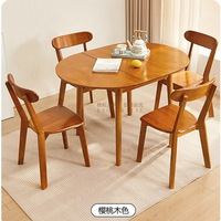 Tables et chaises modernes simples couleur noyer américain Table à manger pliante en bois massif