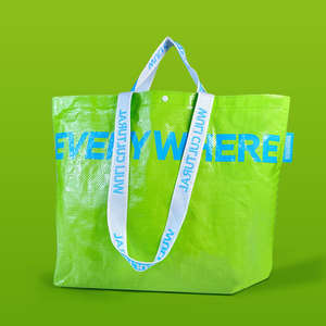 Bolsa tejida PP de nailon reciclable con doble ASA Bolsa de compras de comestibles al por mayor de fábrica con logotipo personalizado - Product Image 3