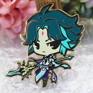 Pin de Solapa Esmaltado con Diseño de Chica Anime Japonesa Adorable, Chapado en Oro, Metal Esmaltado Duro con Serigrafía - ¡Gran Venta! - Product Image 3