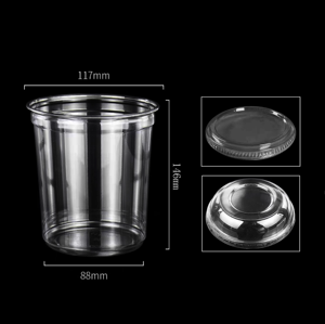 Atacado 1000ml <span class=keywords><strong>PET</strong></span> Plastic Disposable <span class=keywords><strong>Bowls</strong></span> Custom Universal Seal Com Tampa para Bebidas Alimentos Sobremesas Leite - Product Image 1