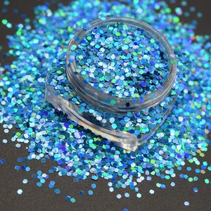 Hexágono pó de glitter holográfico, 1mm, resistente ao solvente, para sombra de olho, unhas, slime, festival, resina, tumblers