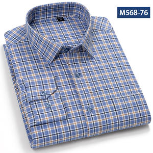 قميص رجالي مخصص الشعار ، قميص كلاسيكي منقوش بأكمام طويلة للرجال والأعمال - Product Image 6