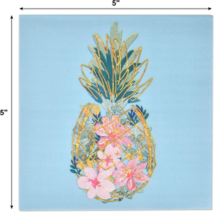 Serviettes de table <span class=keywords><strong>WELLPAPER</strong></span> en papier vierge 2 plis, motif ananas imprimé, style sac - Product Image 4