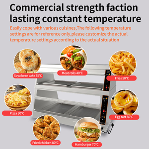Vitrine chauffante pour pizza de qualité commerciale, isolée, hydratante, électrique, à contrôle manuel de la température, argentée, pour la <span class=keywords><strong>boulangerie</strong></span> - Product Image 2