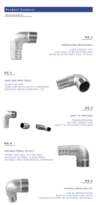 Giunto a Pagoda Filettato in Acciaio Inox 304/316 per Tubi Idrici/Tubi in Pelle Morbida Riduttore/Giunto Dritto Uguale - Product Image 4