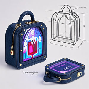 Style d'horreur gothique personnalisé Toussaint chauve-souris vampire Ita sac avec fenêtre transparente Itabag - Product Image 3