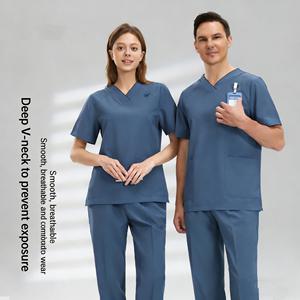 Tenue d'infirmière haut de gamme à manches courtes pour le lavage des mains, combinaison pour <span class=keywords><strong>clinique</strong></span> vétérinaire, blouse d'opération pour <span class=keywords><strong>clinique</strong></span> dentaire, uniforme de salon - Product Image 4