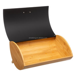 Boîte à pain <span class=keywords><strong>en</strong></span> métal bambou pour thé, sucre, café, boîte de rangement avec couvercle, récipient de rangement pour la cuisine - Product Image 3