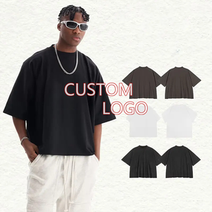 เสื้อยืดทรงบ็อกซี่ขนาดใหญ่พิเศษ คุณภาพสูง 300gsm ผ้าฝ้ายทอ 100% ไหล่ตก ทรงโอเวอร์ไซส์ หนักแน่น คอกลม สั่งทำพิเศษสำหรับผู้ชายทั่วไป - Product Image 1
