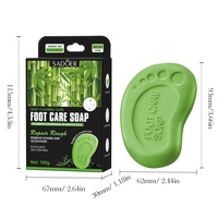 SADOER Savon pour les pieds au charbon de bambou et au thé vert 100g avec filet moussant Hydratant Contrôle du sébum Nettoyage en profondeur Marque privée