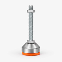 Niveau de machine réglable D50*M12*L100 pour charges lourdes, type fixe, avec base en caoutchouc PVC anti-vibration pour équipement CNC