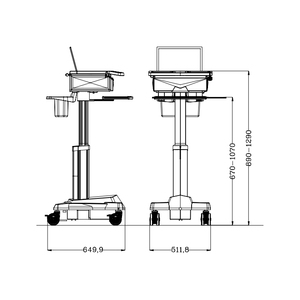 Carro de ordenador portátil ajustable Carro de ordenador portátil médico profesional Carro de ordenador portátil rodante móvil para aplicaciones sanitarias - Product Image 2