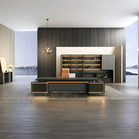 Table de direction de luxe légère, chaise de bureau, combinaison de meubles de rangement, armoire longue, minimalisme moderne, haute qualité