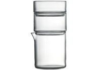 Ensemble de tasses en verre coloré personnalisées en gros, carafe et verres empilables, pichet à eau en verre transparent pour la maison, la cuisine, le restaurant et les boissons