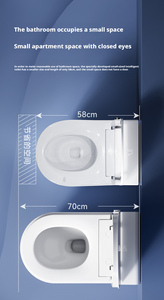 G838 Nouveau design WC intelligent suspendu mural en céramique électrique avec réservoir intégré, fonction de lavage frontal à bulles pour femme et éclairage d'ambiance - Product Image 4