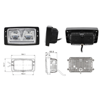 Phare LED ECE 3713137M1 pour Massey Ferguson 34W, faisceau haut/bas 6000K, phare LED pour tracteur 3X5