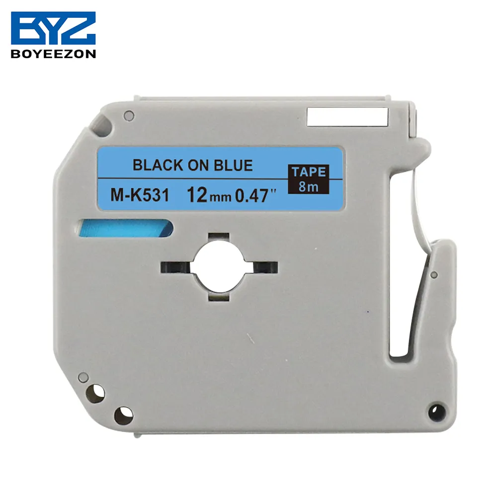 Black on Blue printing ribbon/label tape 12mm M-K531 mk531Compatible Brother Thermal M-K Series Label Tape