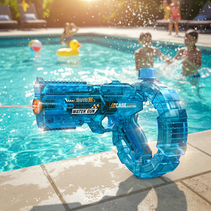 Pistola de <span class=keywords><strong>Agua</strong></span> Transparente con Luz Intermitente, Funciona con Pilas, Juguete Acuático de Plástico - Product Image 2