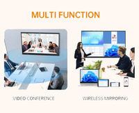 Tableau interactif intelligent 4K avec caméra intégrée, double système d'exploitation Windows Android 13, tableau blanc interactif pour vidéoconférence
