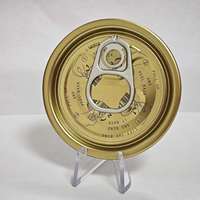 202 #   Couverture à anneau argentée 52 mm en fer blanc avec revêtement doré