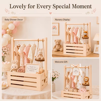 Panier de rangement en bois personnalisé pour bébé avec poignée, idéal pour la naissance, cadeau pour nouveau-né garçon ou fille