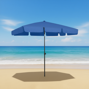 Sombrilla de playa plegable de poliéster azul cielo de 78.7x49.2 pulgadas para protección solar en la playa - Product Image 2